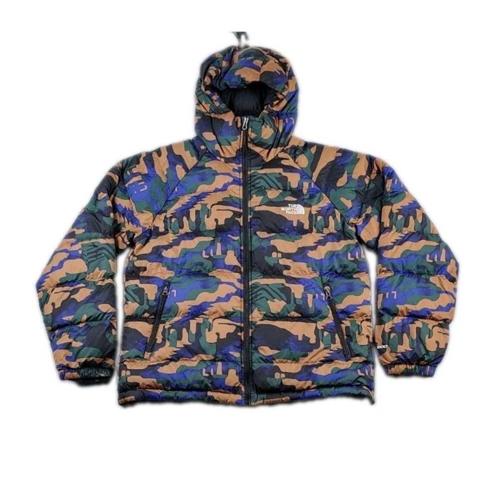 The  North Face Water Repellent RDS 600 Down Puffer Camo Hooded Hydrenalite LG